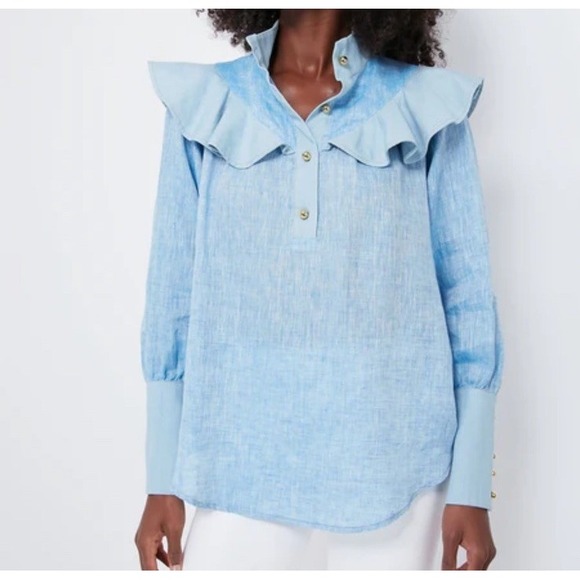 Tuckernuck Tops - TUCKERNUCK Linen Mirabella Blouse SZ XL Coastal Beach Quiet Luxury NWT